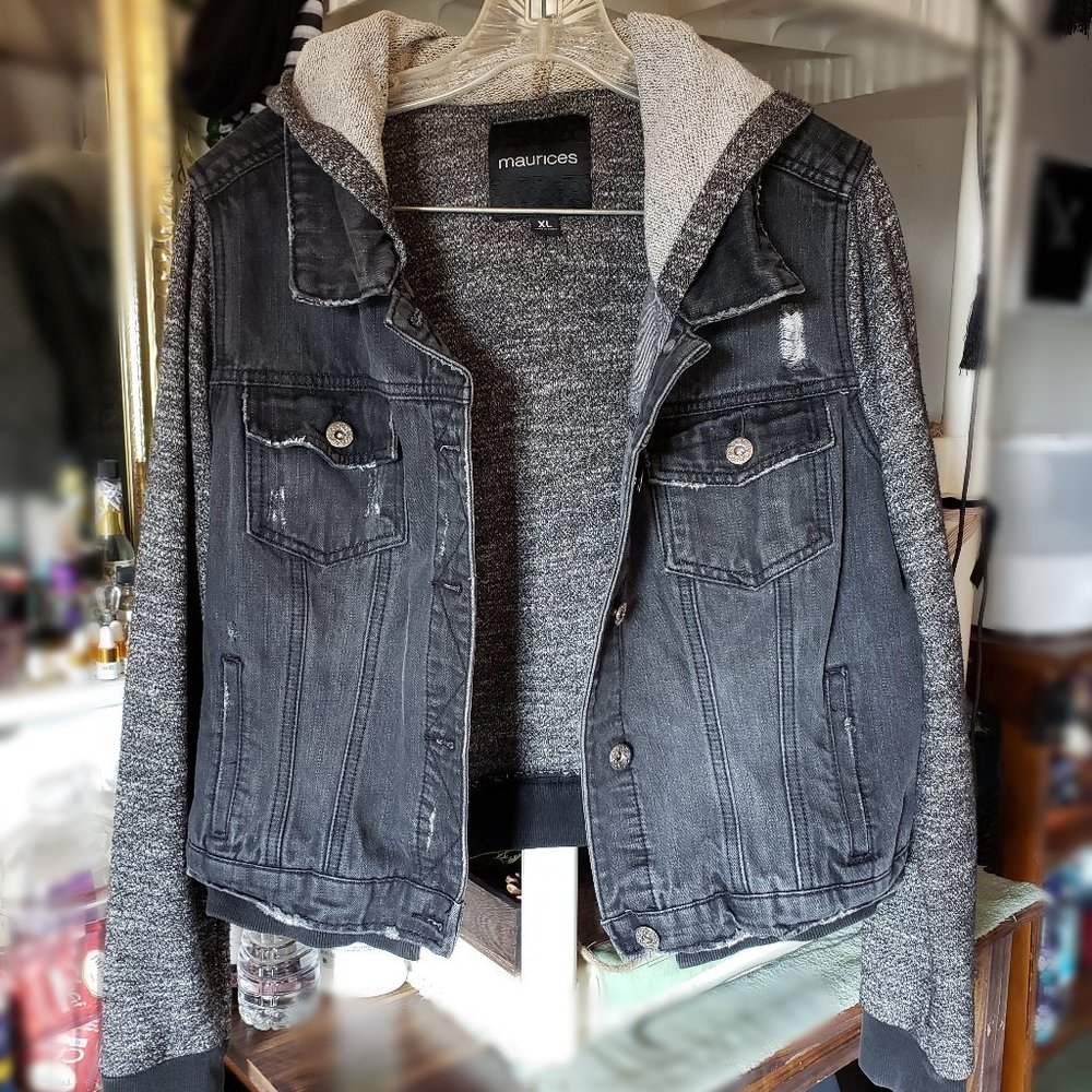 Distressed Denim Cropped Jacket